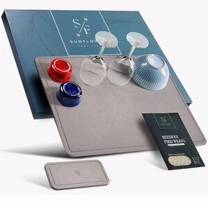 Large 3-Pcs Double-Sided Stone🪨Dish🍽️Drying Mat 20" x 16"